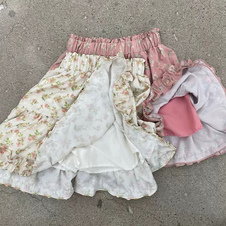 小花柄 フリルヘム スカート ミニスカート ウエストゴムゆるカワコーデ☆ | 17kg | 詳細画像10 