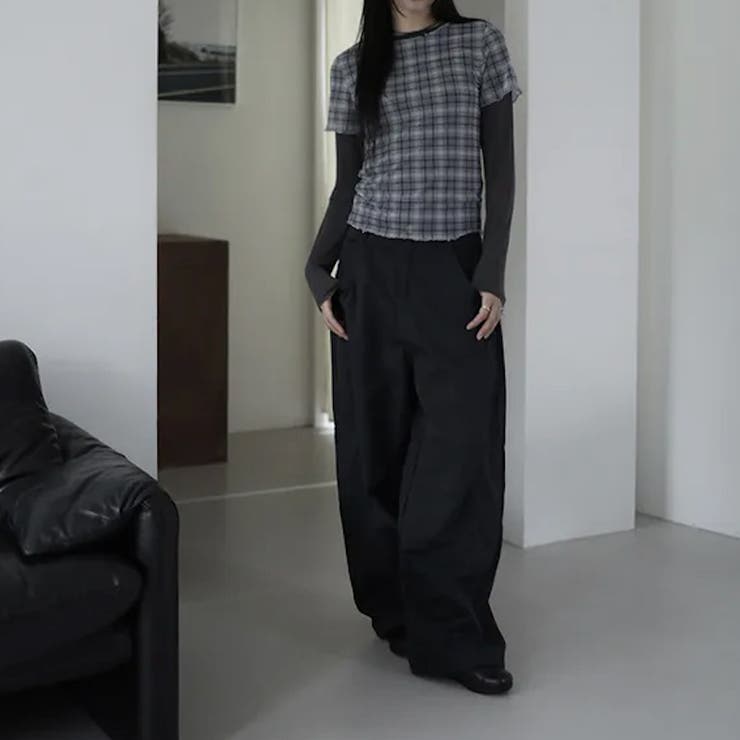 レトロ チェック チュールプリント 半袖 ロールアップTシャツ甘辛系ガールズ☆ | 17kg | 詳細画像25 