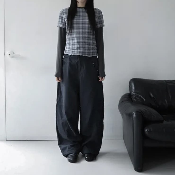 レトロ チェック チュールプリント 半袖 ロールアップTシャツ甘辛系ガールズ☆ | 17kg | 詳細画像29 