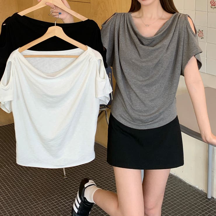 オフショルダー ドレープネック 着回し 半袖 あざと系トップス甘辛系ガールズ☆ | 17kg | 詳細画像4 