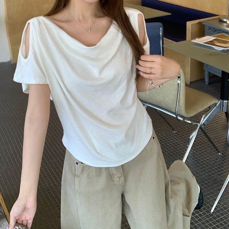 オフショルダー ドレープネック 着回し 半袖 あざと系トップス甘辛系ガールズ☆ | 17kg | 詳細画像2 