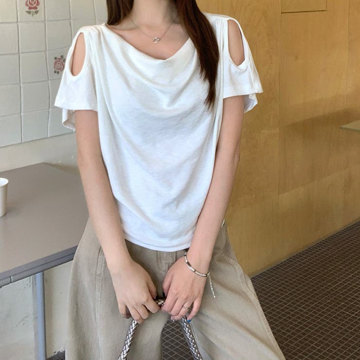 オフショルダー ドレープネック 着回し 半袖 あざと系トップス甘辛系ガールズ☆ | 17kg | 詳細画像5 