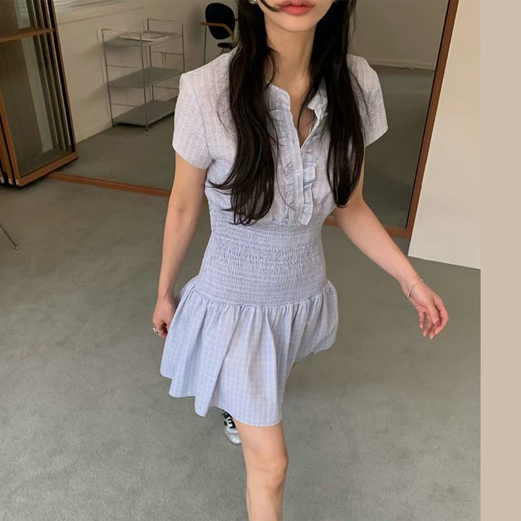 チェック柄ウエストマークワンピース｜大人ガーリー・着痩せ・美シルエット | 17kg | 詳細画像2 