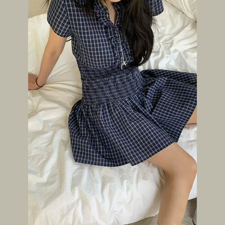 チェック柄ウエストマークワンピース｜大人ガーリー・着痩せ・美シルエット | 17kg | 詳細画像7 