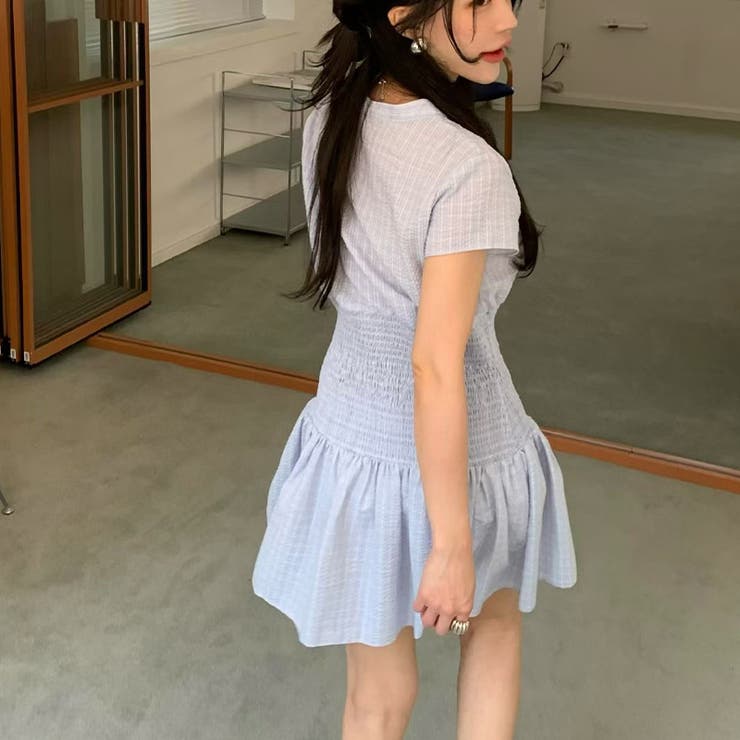 チェック柄ウエストマークワンピース｜大人ガーリー・着痩せ・美シルエット | 17kg | 詳細画像15 