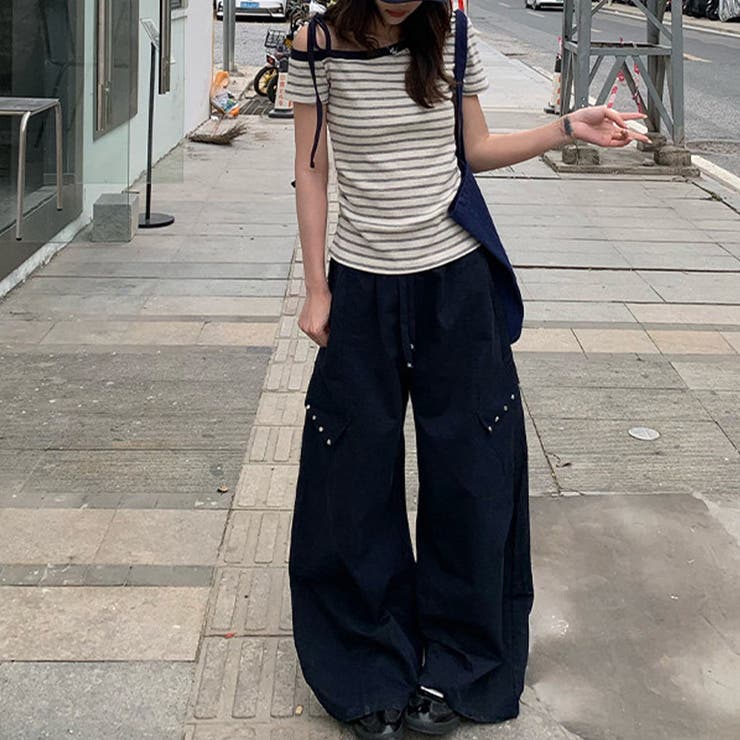 ボーダー ワンショルダー 半袖Tシャツ | 17kg | 詳細画像6 
