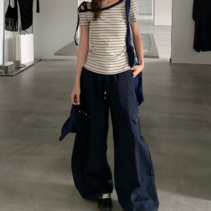 ボーダー ワンショルダー 半袖Tシャツ | 17kg | 詳細画像13 