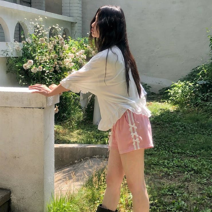 ピンク | ショートパンツ サイドライン リボン付き | 17kg