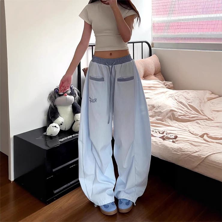 ワイドパンツ ストライプ柄 バナナパンツ | 17kg | 詳細画像2 