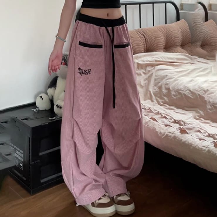 ピンク | ワイドパンツ ストライプ柄 バナナパンツ | 17kg
