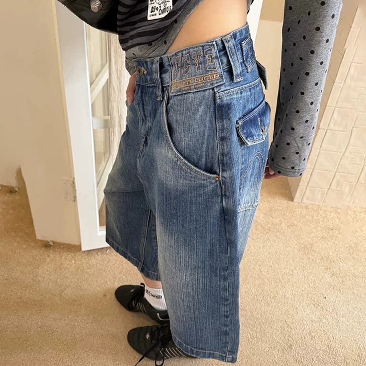 パリバックルデザイン デニムハーフパンツ レディース | 17kg | 詳細画像2 