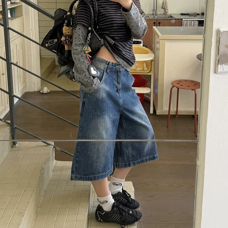 パリバックルデザイン デニムハーフパンツ レディース | 17kg | 詳細画像5 
