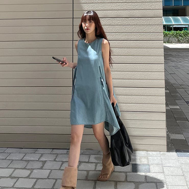 サイドリボン デニムワンピース ノースリーブ | 17kg | 詳細画像9 