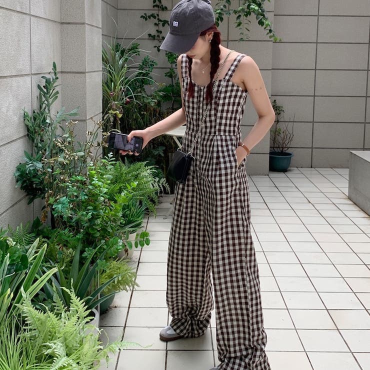 【SHOPLIST限定】程よいシルエットのチェック柄オールインワン | 17kg | 詳細画像11 