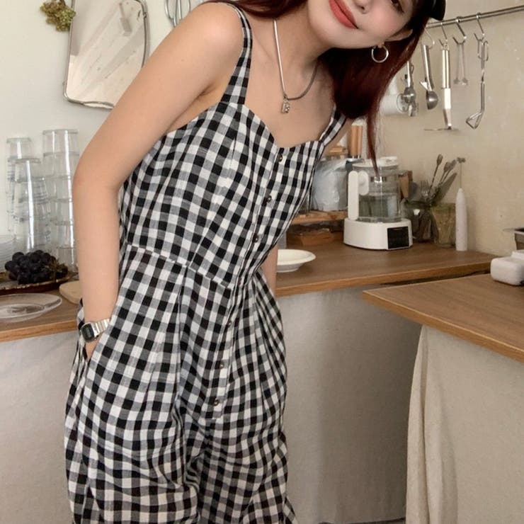 【SHOPLIST限定】程よいシルエットのチェック柄オールインワン | 17kg | 詳細画像19 