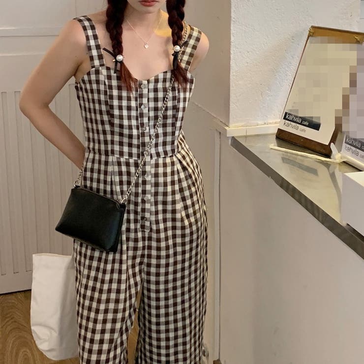 【SHOPLIST限定】程よいシルエットのチェック柄オールインワン | 17kg | 詳細画像7 