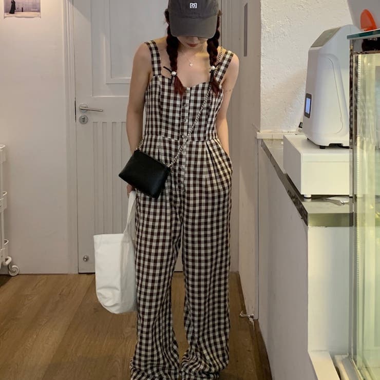 【SHOPLIST限定】程よいシルエットのチェック柄オールインワン | 17kg | 詳細画像9 