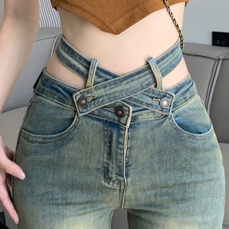 【SHOPLIST限定】ヴァンテージレトロハイウエストデニムフレアパンツ | 17kg | 詳細画像14 