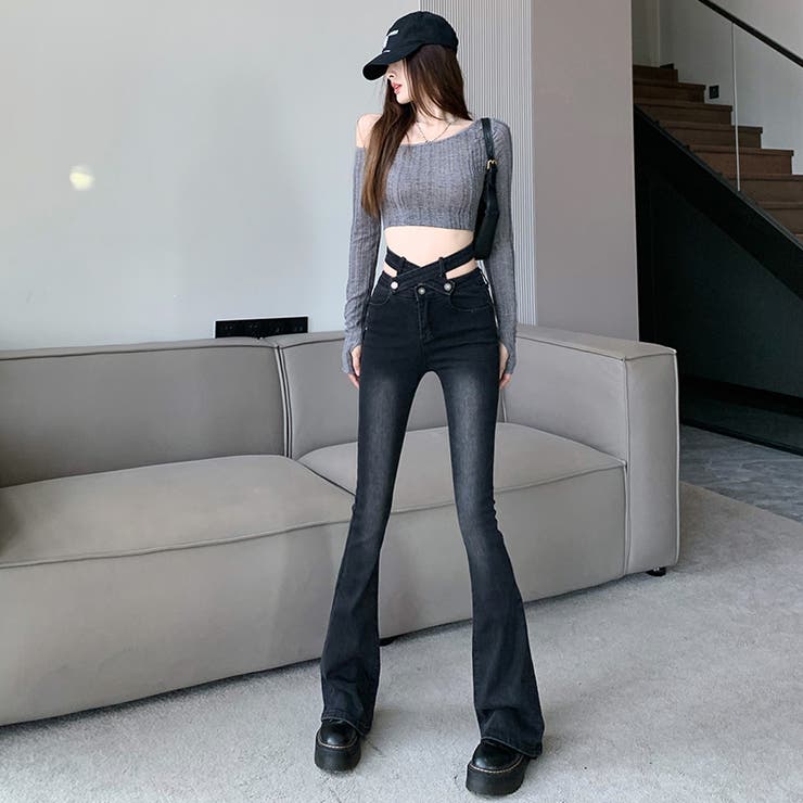 【SHOPLIST限定】ヴァンテージレトロハイウエストデニムフレアパンツ | 17kg | 詳細画像2 
