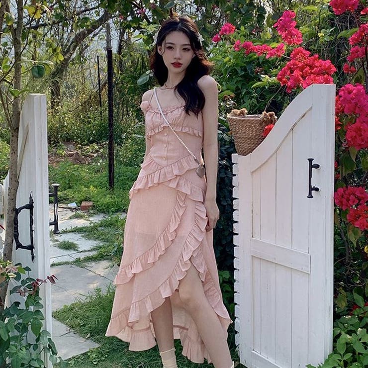 【SHOPLIST限定】甘い雰囲気で不規則デザイン感スリングワンピース | 17kg | 詳細画像13 