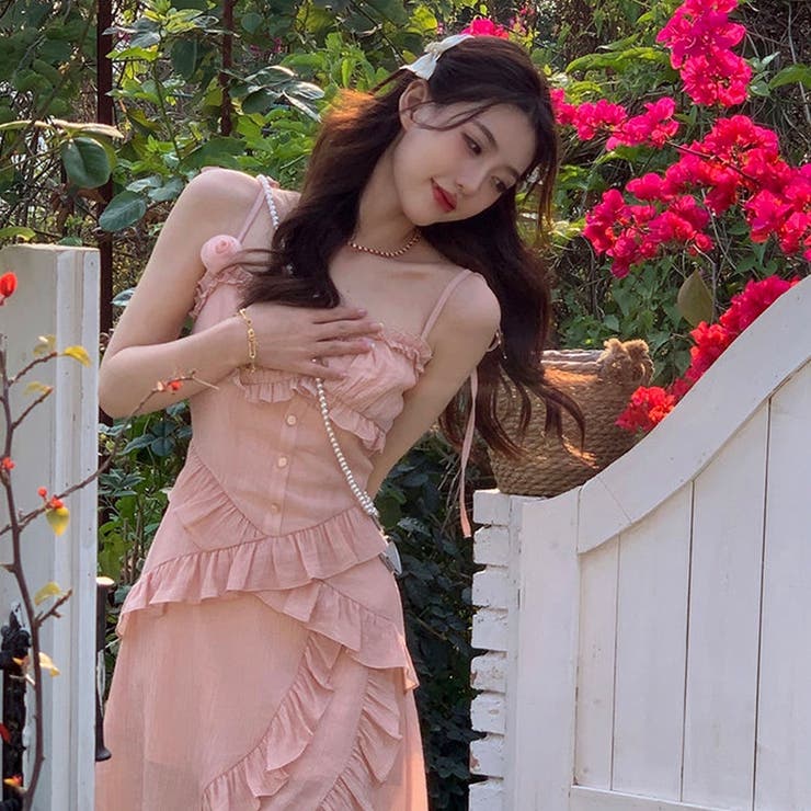 【SHOPLIST限定】甘い雰囲気で不規則デザイン感スリングワンピース | 17kg | 詳細画像5 