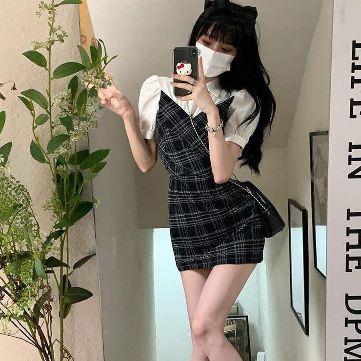 【SHOPLIST限定】シャツカラーパネルフェイクツーピースワンピース | 17kg | 詳細画像9 