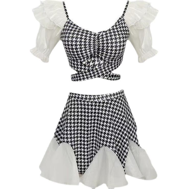 【SHOPLIST限定】夏らしいステッチデザインレースチェック柄水着 | 17kg | 詳細画像8