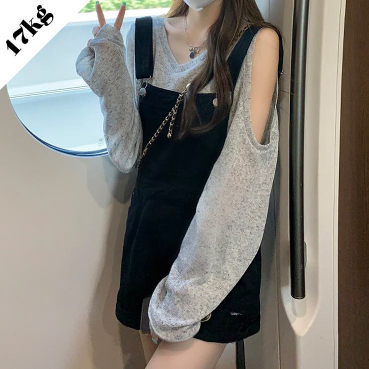 【SHOPLIST限定】デザインオフショルダーニットカジュアル長袖＆ワイドレッグ… | 17kg | 詳細画像1 