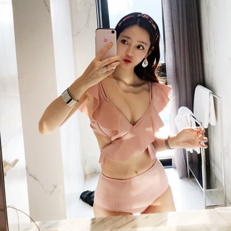 【SHOPLIST限定】スウィートフリルカラーストライプスプリット水着 | 17kg | 詳細画像3