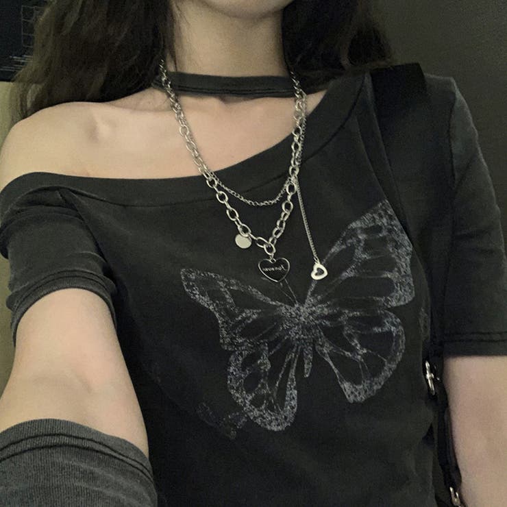 【SHOPLIST限定】バタフライヴァンテージ蝶々プリントスリーブ付きTシャツ | 17kg | 詳細画像4 