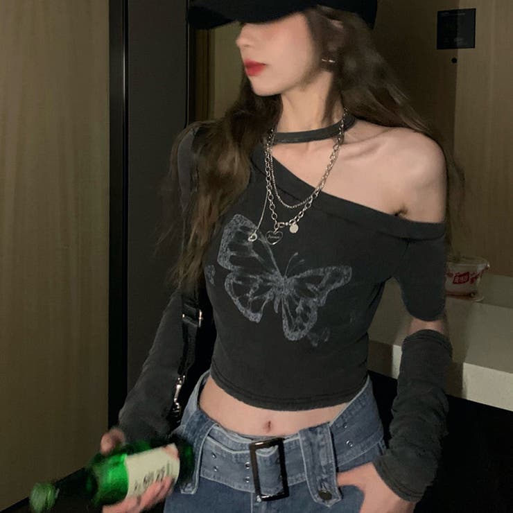 【SHOPLIST限定】バタフライヴァンテージ蝶々プリントスリーブ付きTシャツ | 17kg | 詳細画像5 