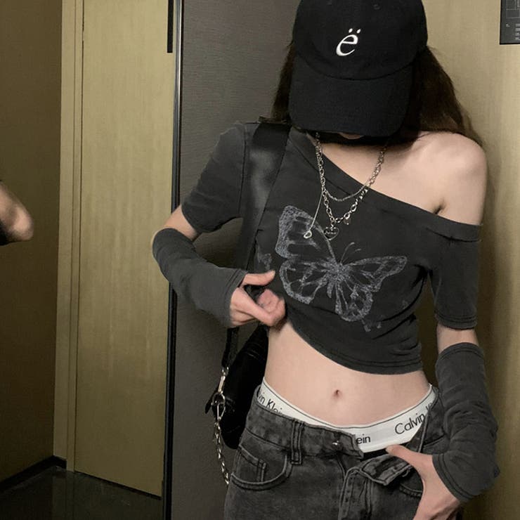 【SHOPLIST限定】バタフライヴァンテージ蝶々プリントスリーブ付きTシャツ | 17kg | 詳細画像7 