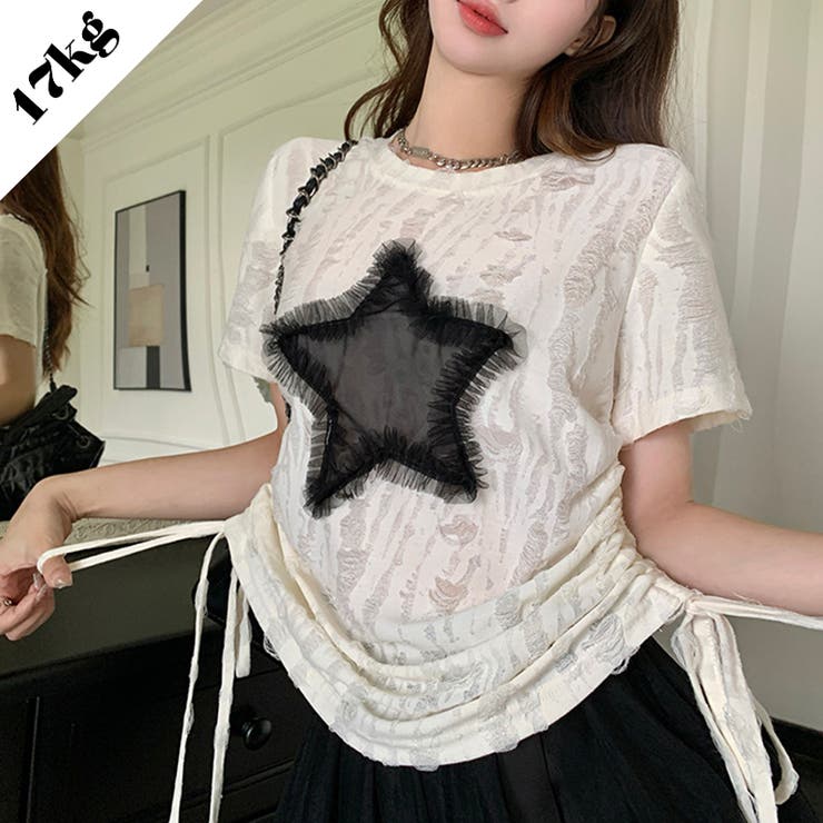 【SHOPLIST限定】レトロ星柄デザイン感バーサタイルTシャツ | 17kg | 詳細画像1 