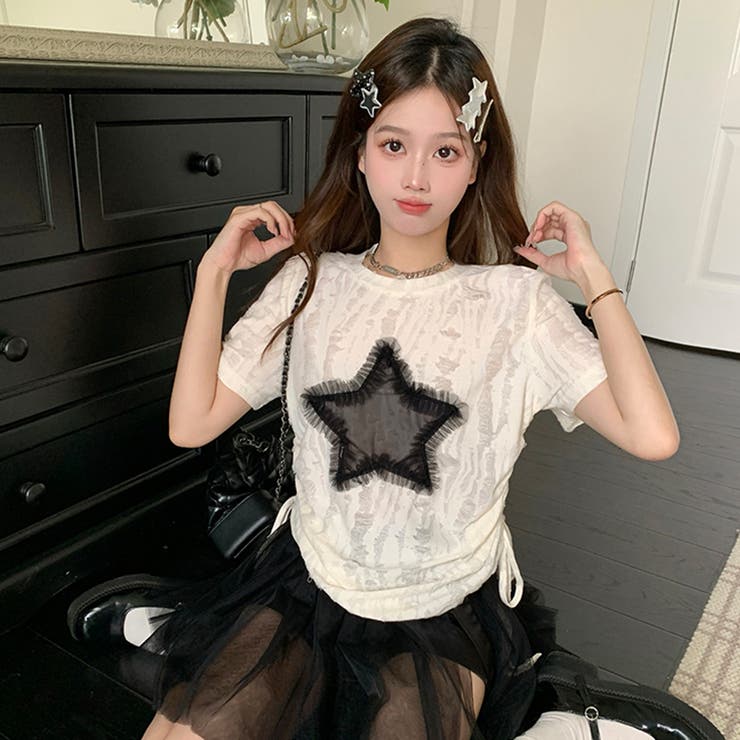 【SHOPLIST限定】レトロ星柄デザイン感バーサタイルTシャツ | 17kg | 詳細画像13 