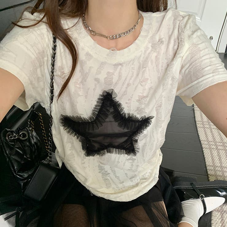 【SHOPLIST限定】レトロ星柄デザイン感バーサタイルTシャツ | 17kg | 詳細画像16 