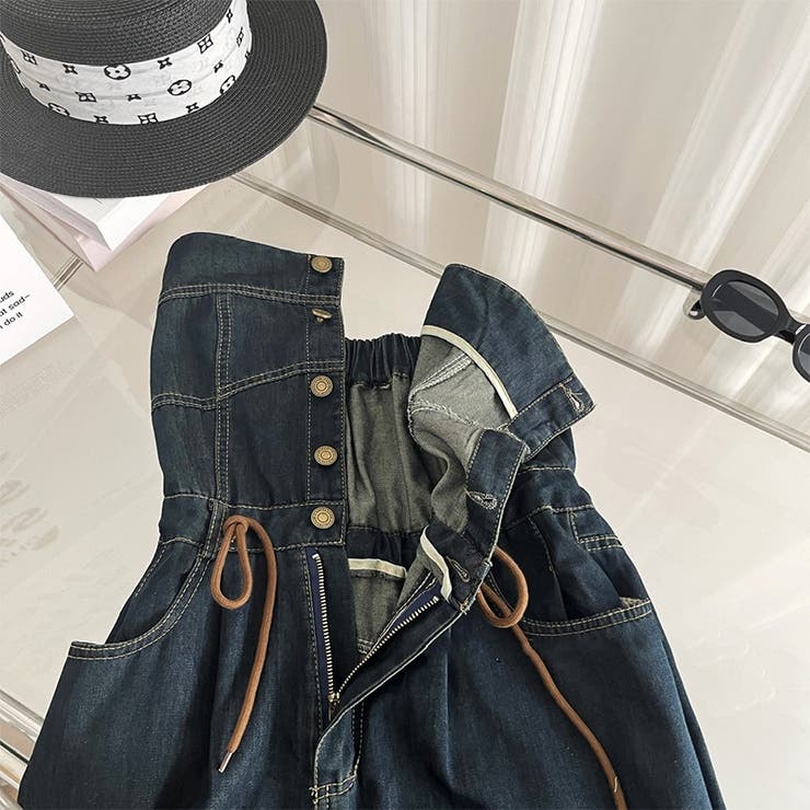 【SHOPLIST限定】カジュアルレトロオールインワンデニムワイドパンツ | 17kg | 詳細画像15 