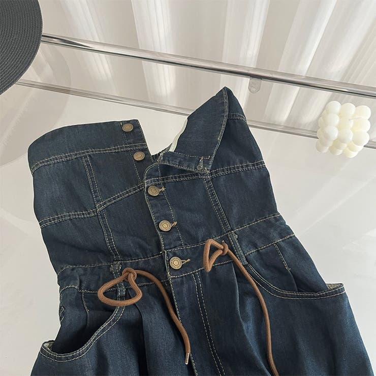 【SHOPLIST限定】カジュアルレトロオールインワンデニムワイドパンツ | 17kg | 詳細画像3 