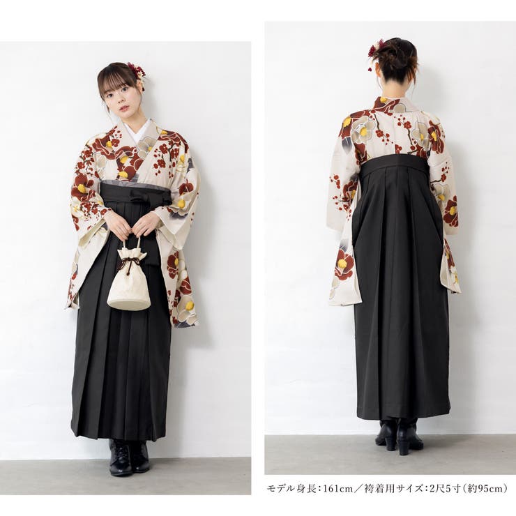 【きれいめファッション51選】上品さと清潔感をキープし 袴セット 大学生[品番：SBEW0023330]｜SOUBIEN 卒業式 七五三