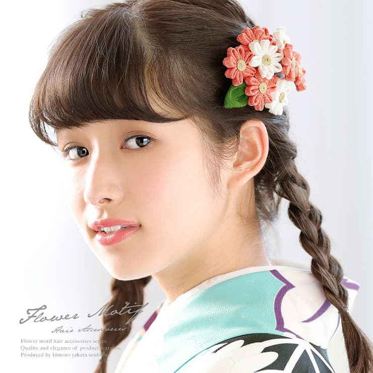 つまみ細工 コーム 成人式 振袖 ピンク 花 髪留め ヘアアクセサリー | SOUBIEN | 詳細画像1 