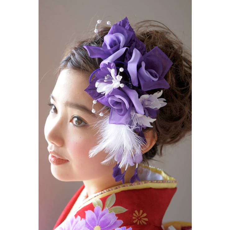 髪飾り2点セット 紫 バラ | SOUBIEN | 詳細画像2