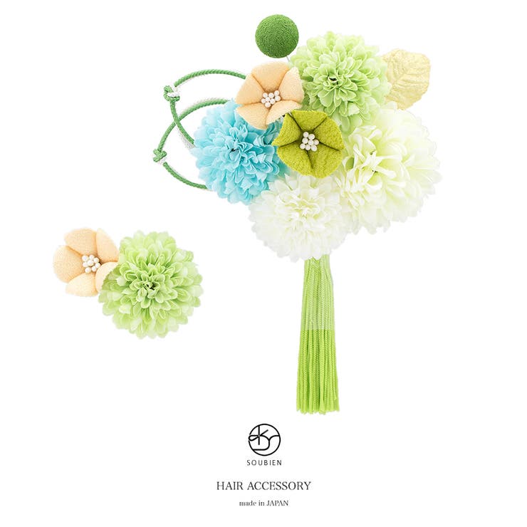 髪飾り 2点セット 薄緑色 | SOUBIEN | 詳細画像1 