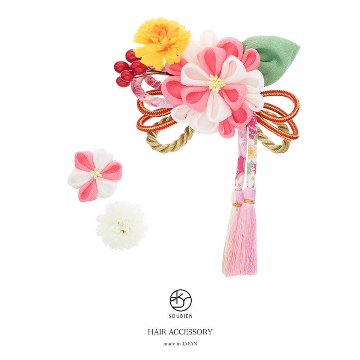 髪飾り ３点セット ピンク | SOUBIEN | 詳細画像1 