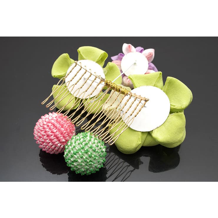 髪飾り つまみ細工 薄緑 | SOUBIEN | 詳細画像5 