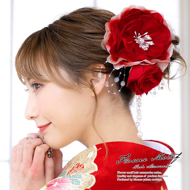 髪飾り2点セット 赤 レッド | SOUBIEN | 詳細画像1 