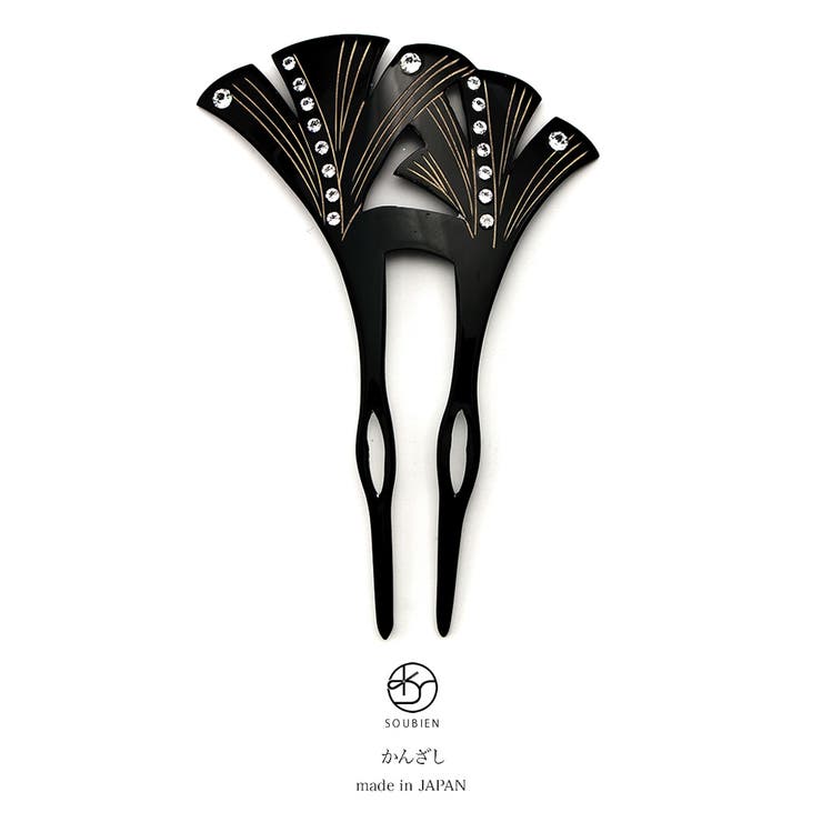 バチ型簪 黒 ブラック | SOUBIEN | 詳細画像1 