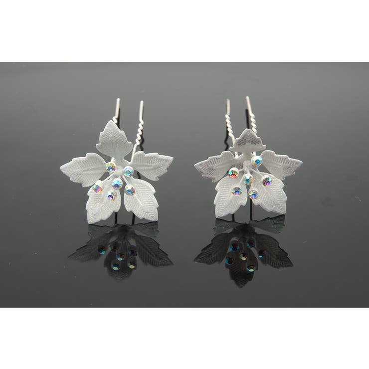 髪飾り2点セット 成人式 振袖 卒業式 袴 花 白 ラメ ラインストーン | SOUBIEN | 詳細画像2 