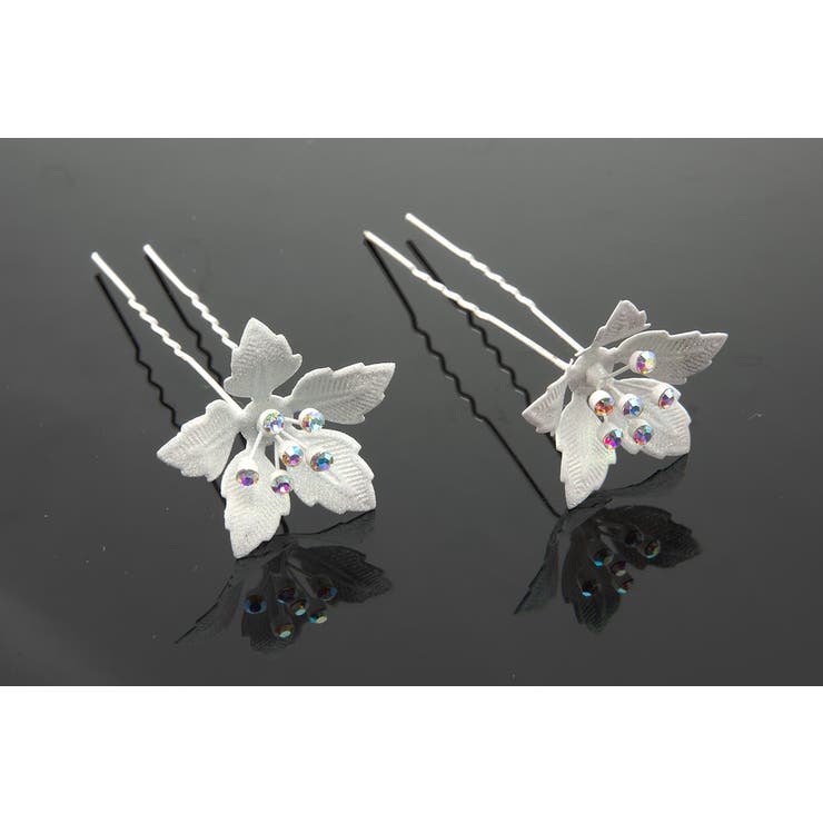 髪飾り2点セット 成人式 振袖 卒業式 袴 花 白 ラメ ラインストーン | SOUBIEN | 詳細画像3 