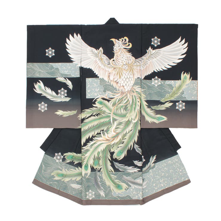 縁起のよい吉祥文様が施された高級初着（産着）