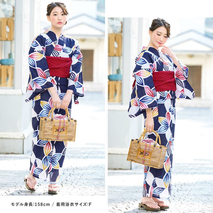浴衣・帯がセットになったレディース浴衣セット