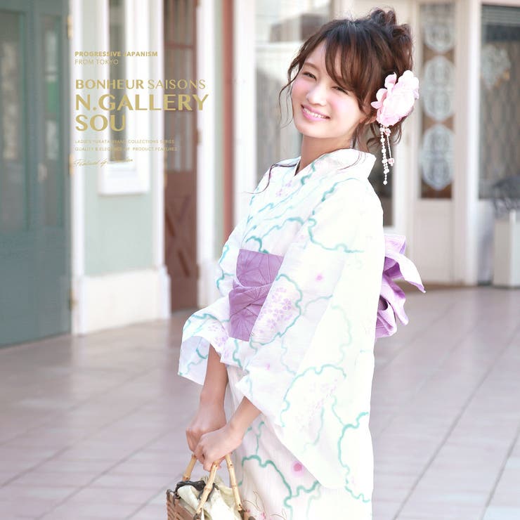 浴衣 3点セット bonheur[品番：SBEW0011927]｜SOUBIEN（ソウビエン）の